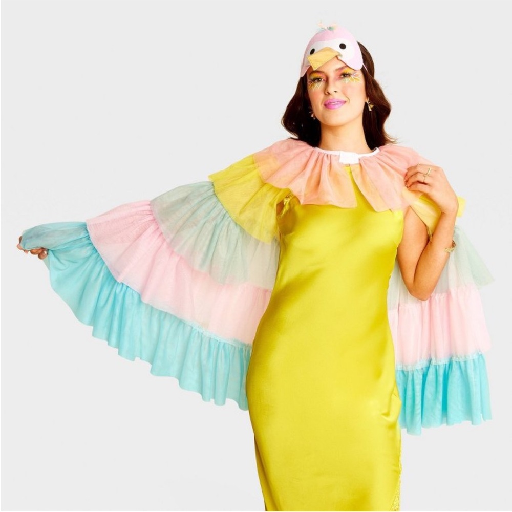 Parrot costume accessory kit NEW Cape and mask set one size fits most Halloween